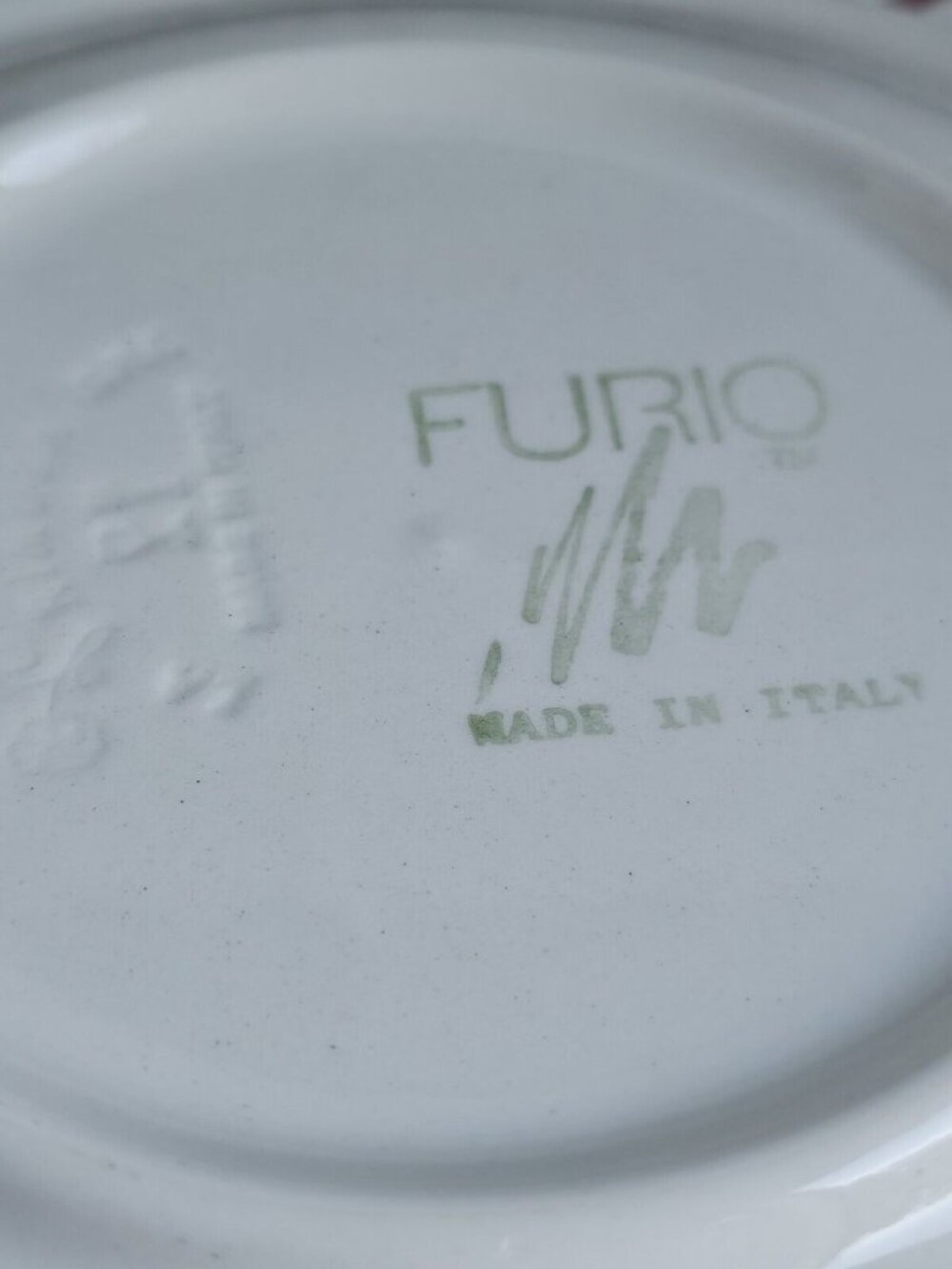 Furio Holiday Christmas Tree Dessert Salad Plates 8" Italy sponge painted handpa - Picture 9 of 14